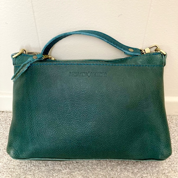 Portland Leather Handbags - Portland Leather PLG Poppy Lagoon Teal Green Pebbled Leather Crossbody Bag Purse
